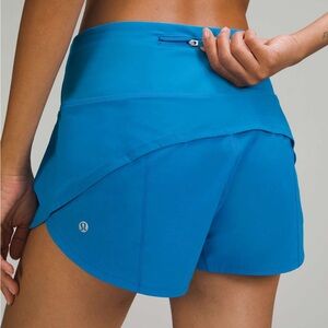 Lululemon poolside blue high rise speed up shorts size 8